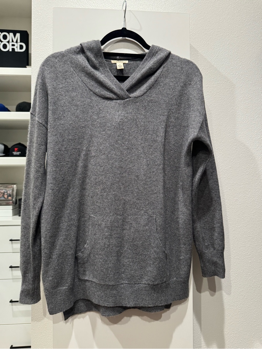 Caslon Charcoal Gray Hooded Sweater